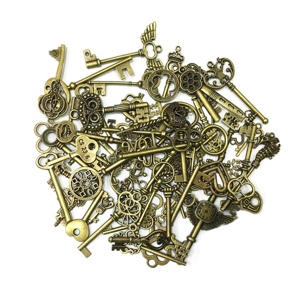 69pcs Mixed Skeleton Keys Large Small Exquisite Shape Crown Shape Christmas gift