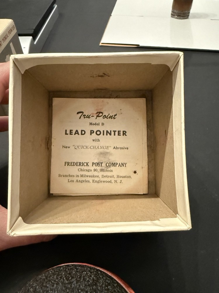 Vintage POST Tru-Point Model D Architect Drafting Pencil Lead Pointer w/ Box