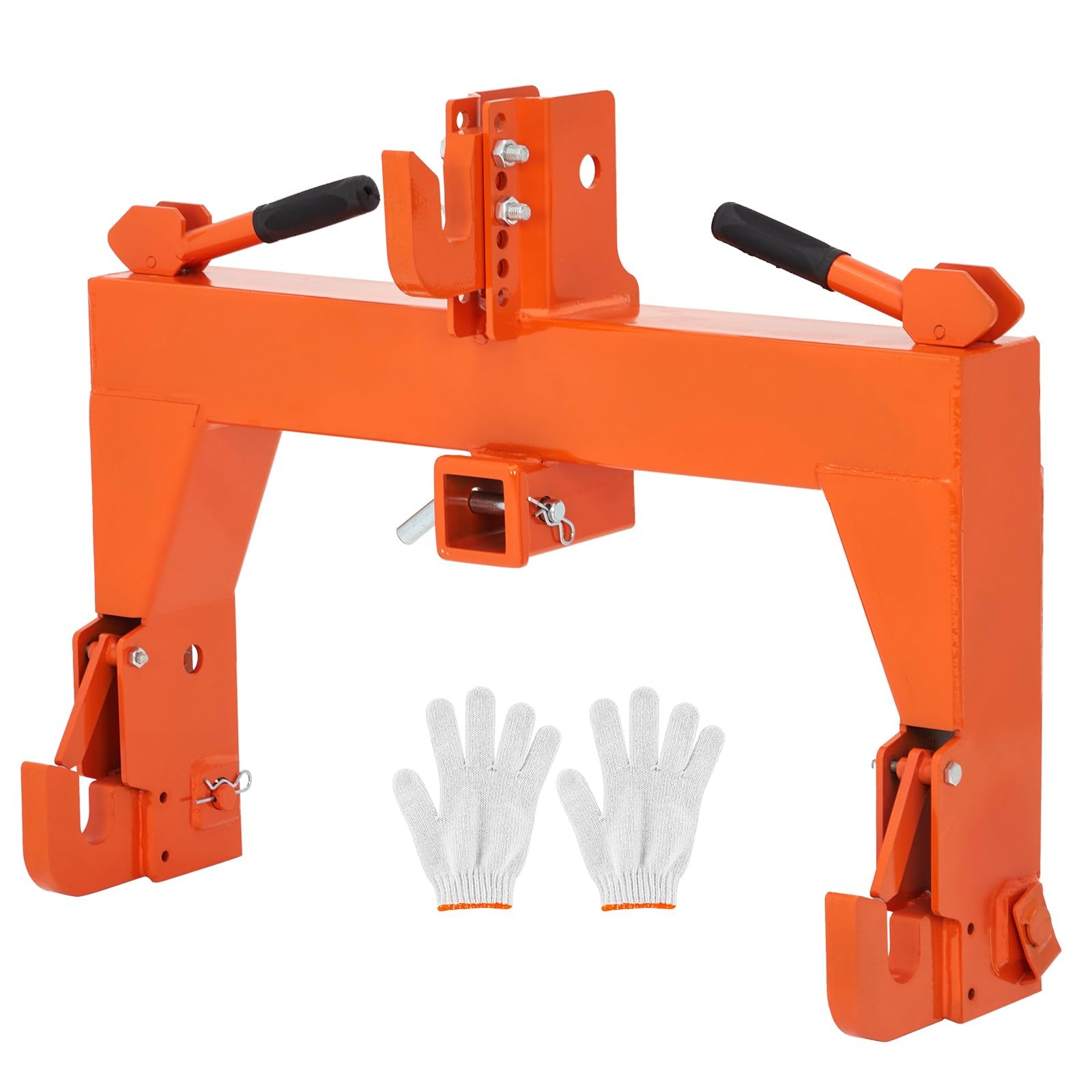 Heavy Duty 3-Point Quick Hitch w/2"Receiver Hitch for Category 1 & 2 Tractors