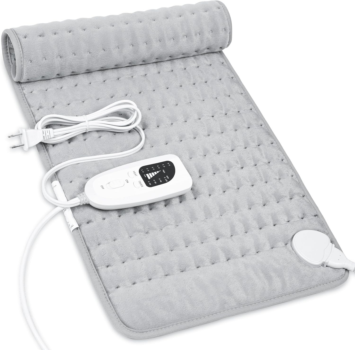 Electric Heating Pad For Back Pain & Cramps Relief 12"x24"6 Level Auto Shut Off