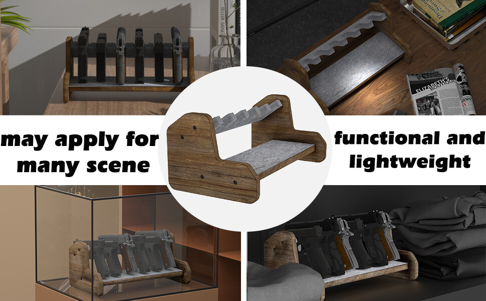 Gun Pistol Rack Firearm Handgun Display Holder Cabinet Storage Safe Organizer US