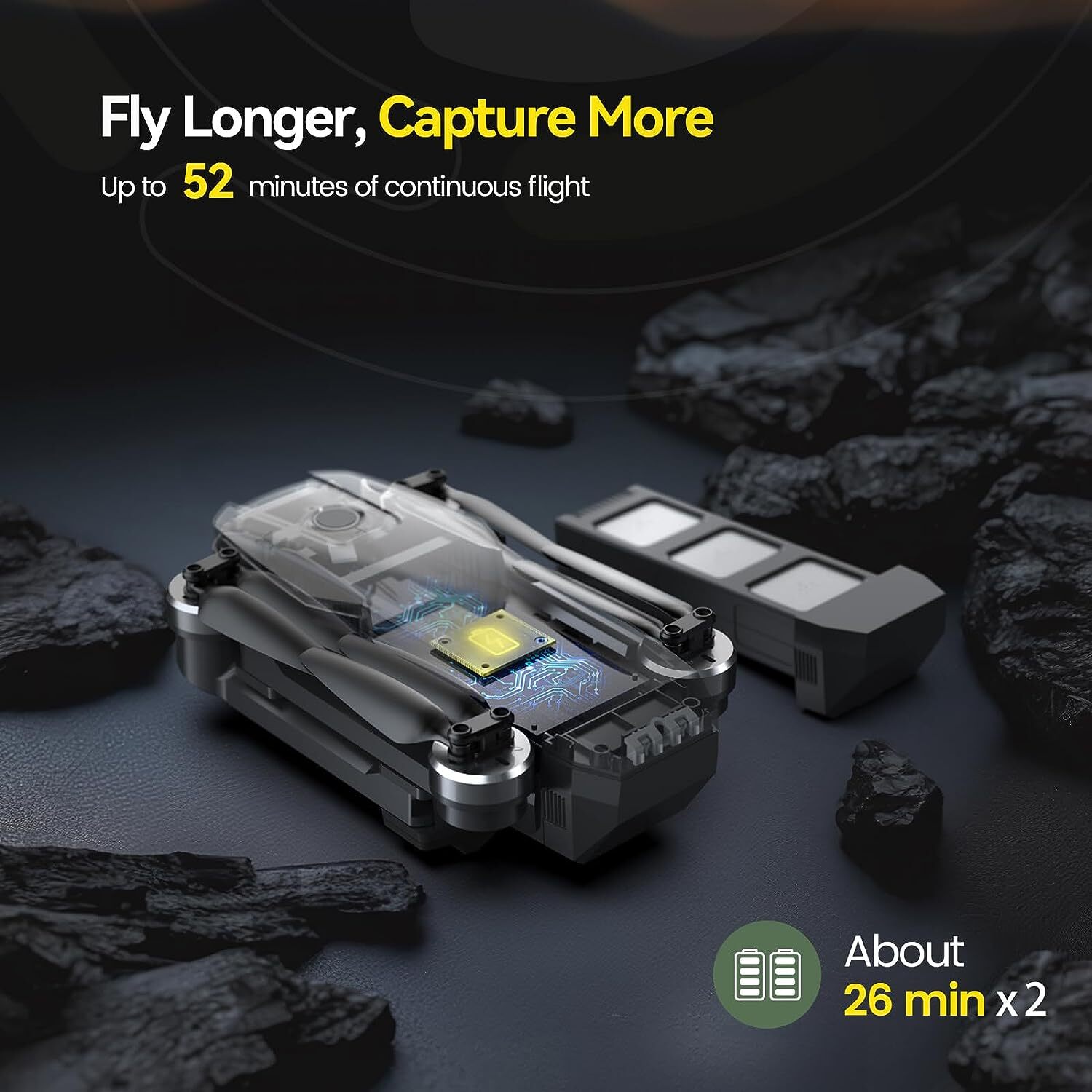 Holy Stone HS720 Foldable RC Drone With 4K HD Camera Brushless 2 Batteries