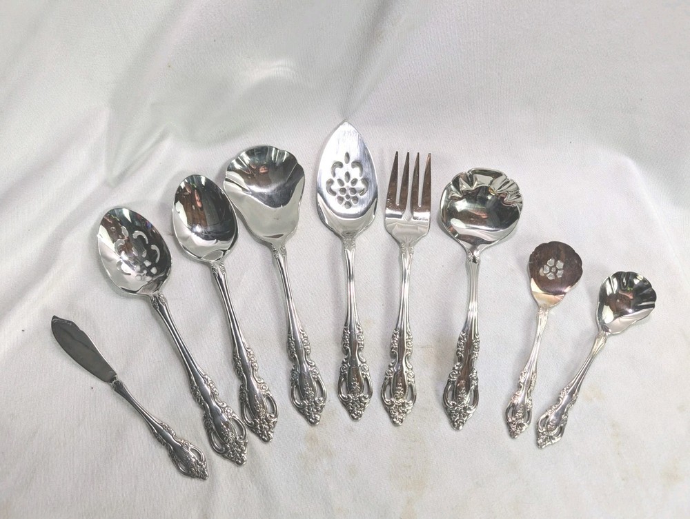 9 Piece Hostess Serving Set Oneida Community BRAHMS Pattern incl Lasagna Server