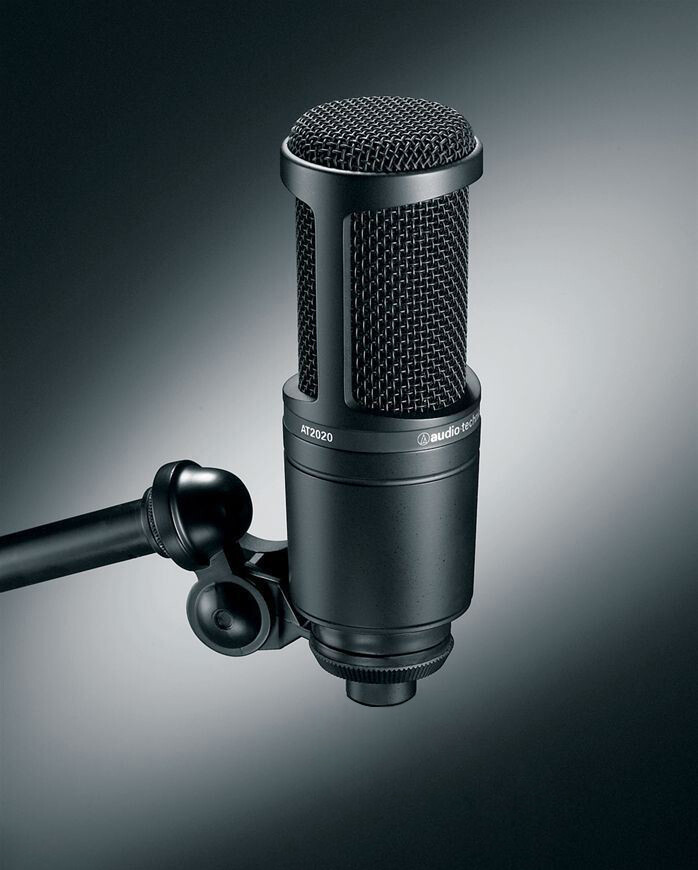 Audio Technica AT2020 Studio Recording Microphone Condenser Mic+Isolation Shield
