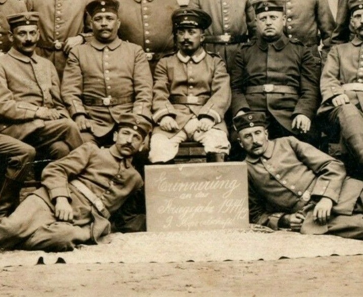German WW1 Randolph Nebraska 1914 World War Soldiers Group RPPC Antique Postcard
