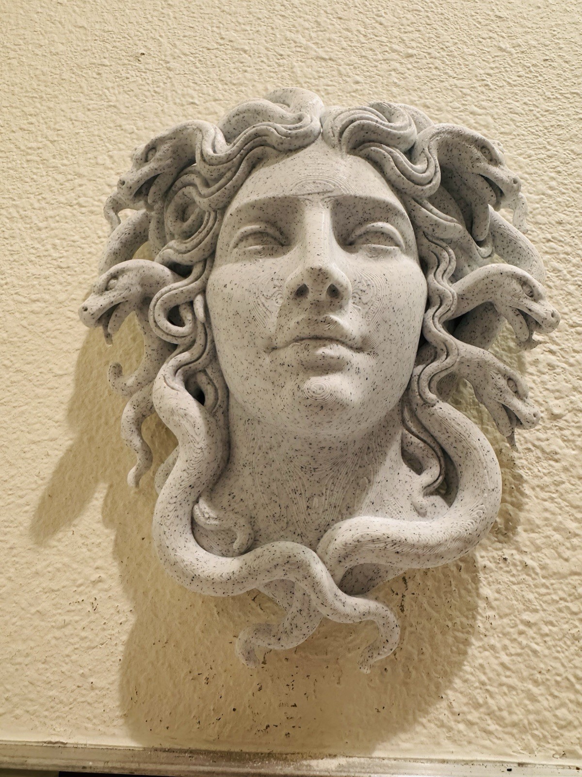 Medusa 9” Wall Sculpture Greek Mythology Art | Stone Look Gorgon Face Decor