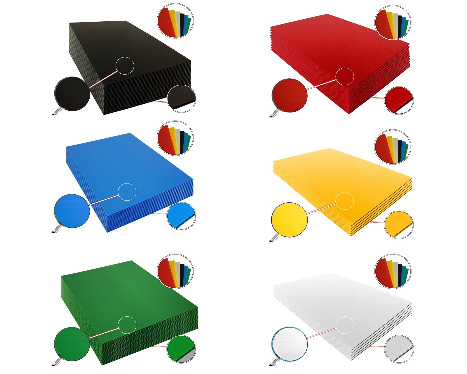 4mm Corrugated Black Plastic Sheets 18x24 24x36 24x48 36x36 Coroplast Sign SALE