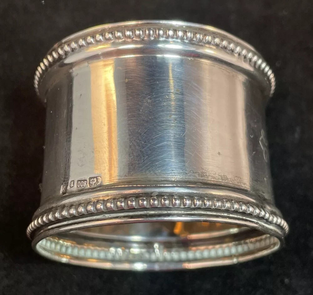 800 Sterling Silver Napkin Ring Name Engraved “Herbert”