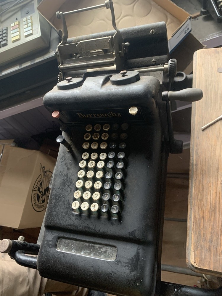 Vintage Burroughs Crank adding machine Untested