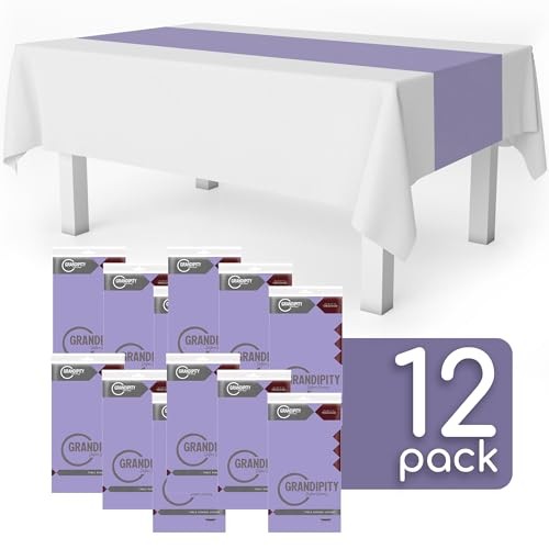 12 Pack Premium Disposable Plastic Table Runner 14 x 12 Pack Rectangle Lavender