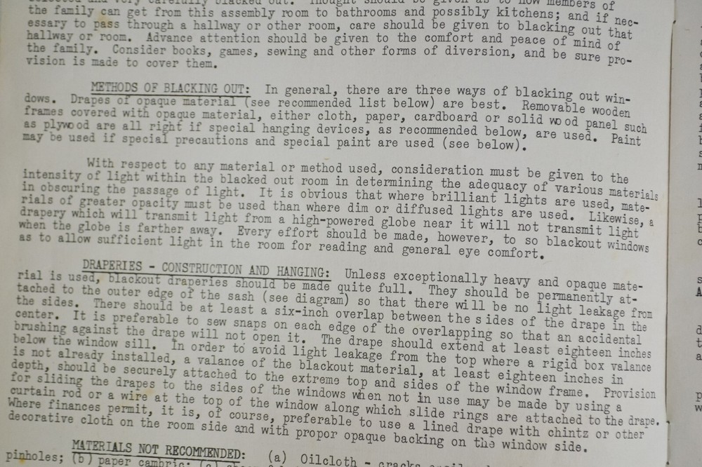 WWII Ephemera, 1941 Blackout Pointers, Air Raid Instruction, Pacific Gas & Elect