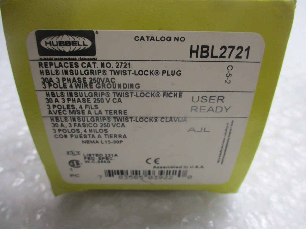 HUBBELL HBL2721 PLUG NSMP