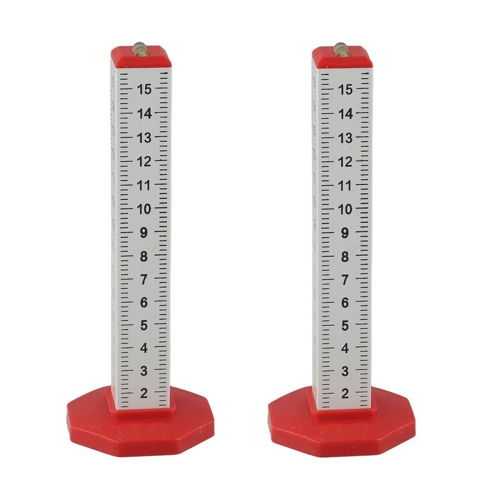 2pcs Red White Ceiling Leveling Rulers for Equal Height Tile Installation
