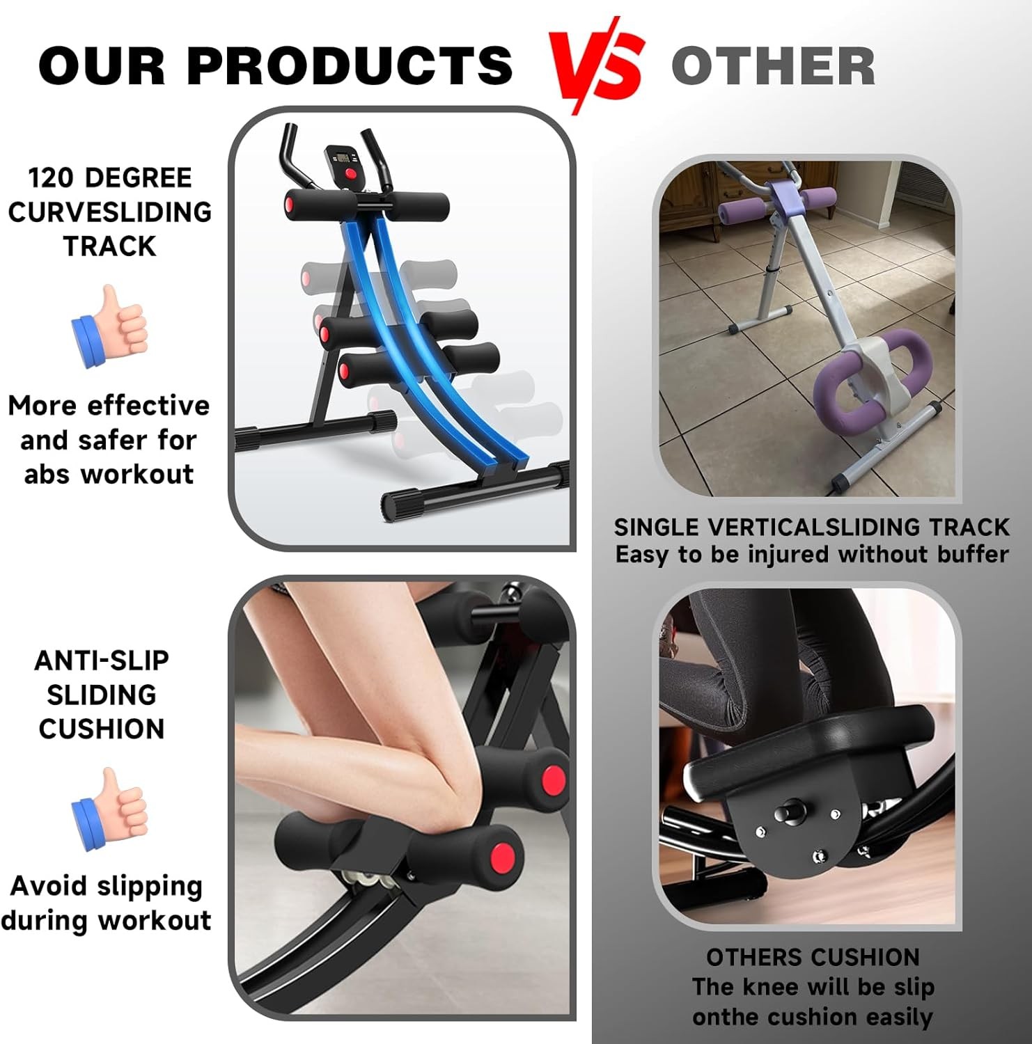 Ab Abdominal Exercise Machine Cruncher Trainer Body Shaper Gym Equipment Trainer