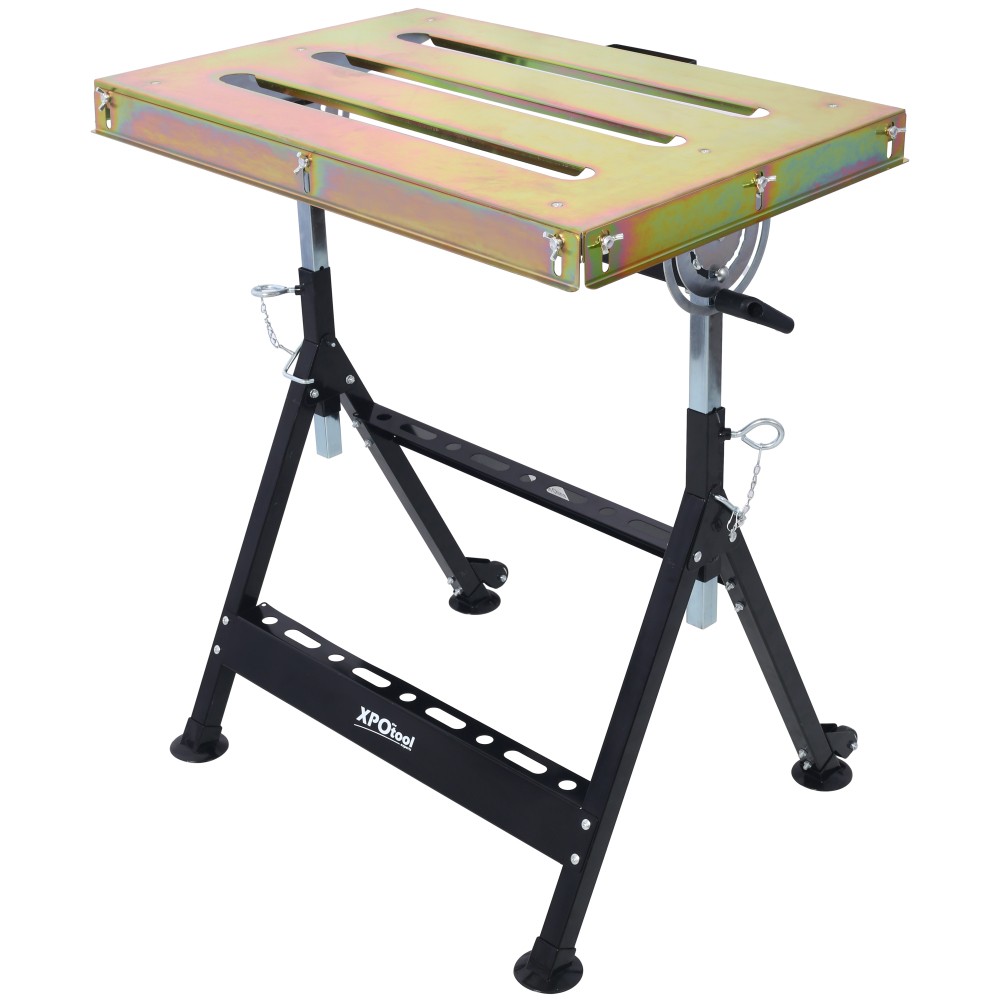 Adjustable Welding Table 30"x20", Folding, 400lb Capacity, Wheels