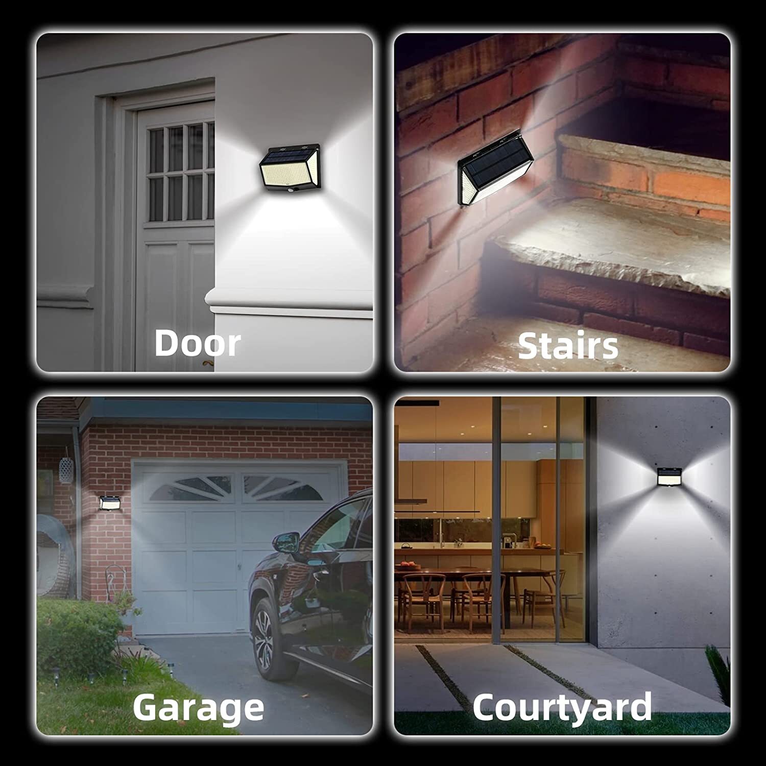 468 LED Solar Powered PIR Motion Sensor Lights Outdoor Garden Security Wall Lamp