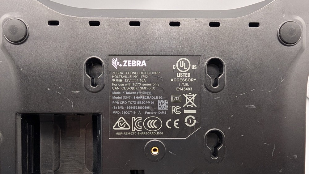 ZEBRA SHARECRADLE02 TC70/75 CRD-TC7X-SE2CPP-01 Charging Cradle w/ Power Supply