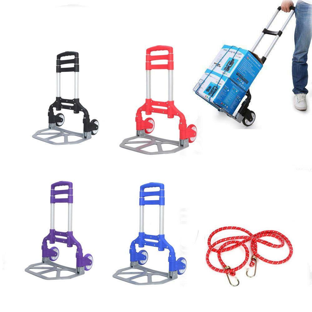 Portable Luggage Cart Heavy Duty Folding Roller Carts Carrier Foldable Platform