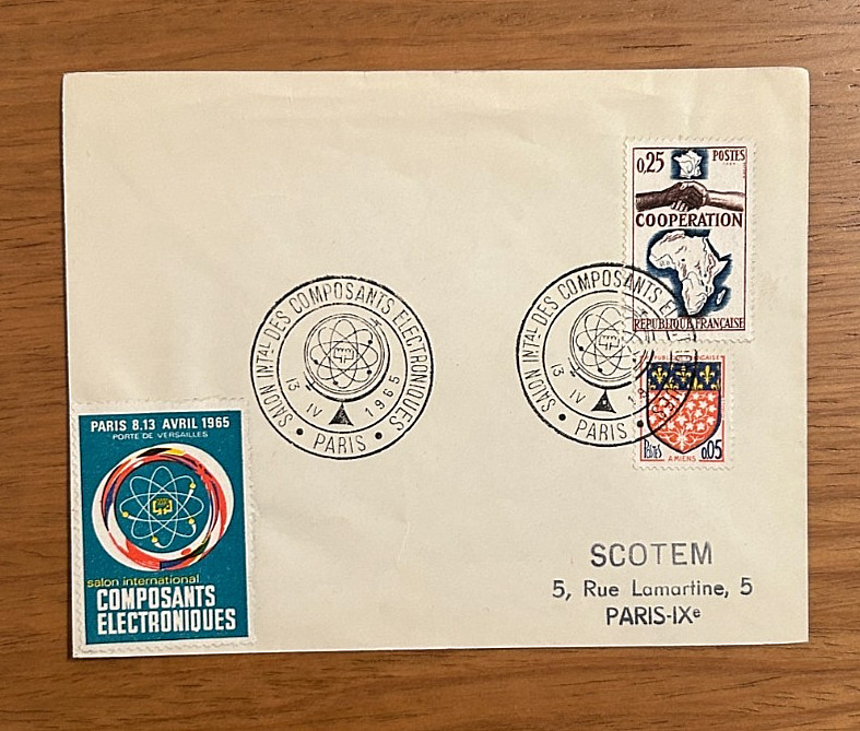 1st day envelope - Paris 1965 Electronic Components Fair