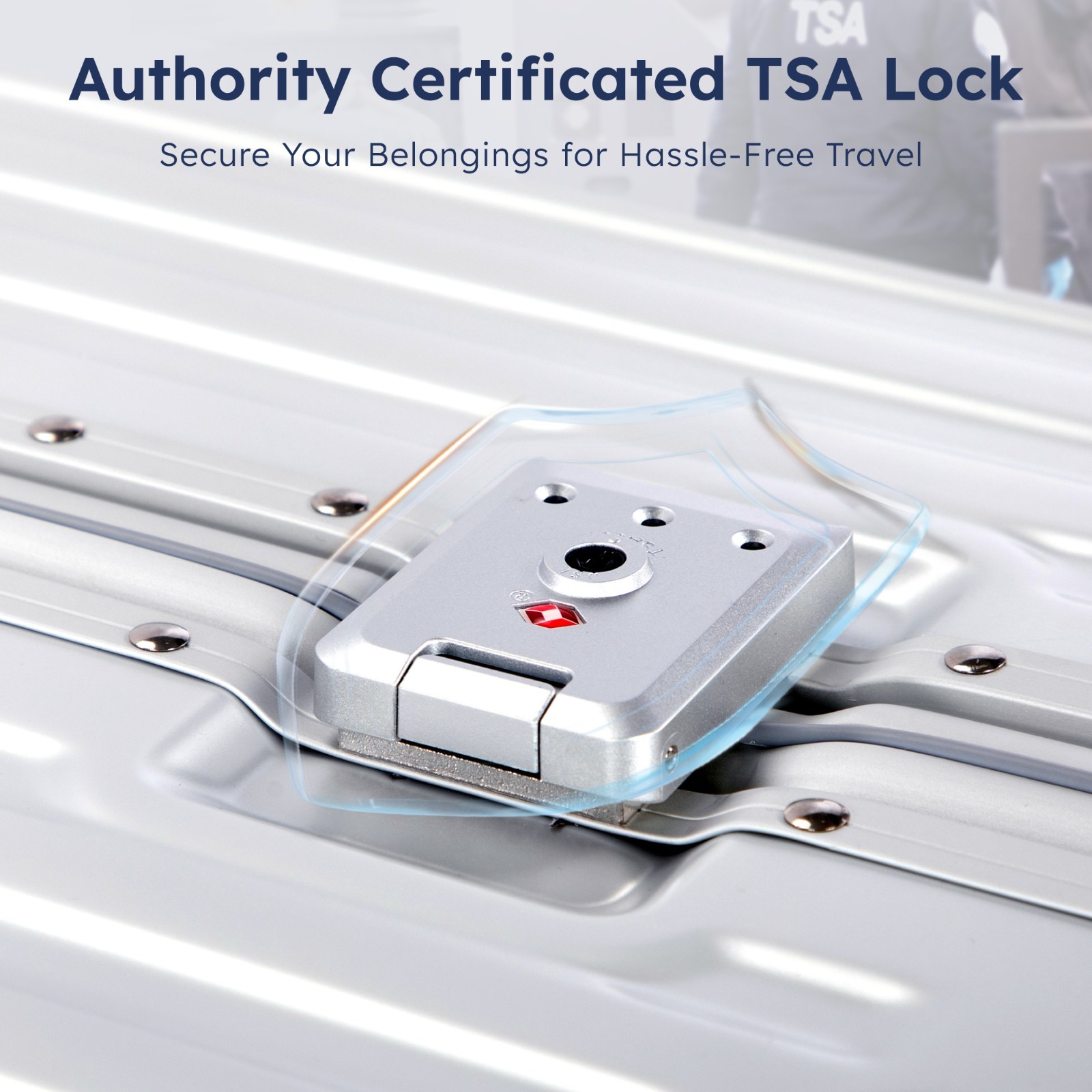 Luggage Aluminum Frame Liggage Hard Shell Travel Suitcase w/ USB Port TSA Lock