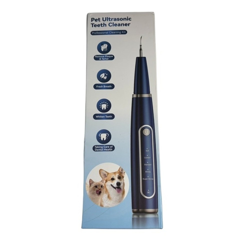 Pet ultrasonic teeth cleaning kit with LED light and 5 adjustable modes