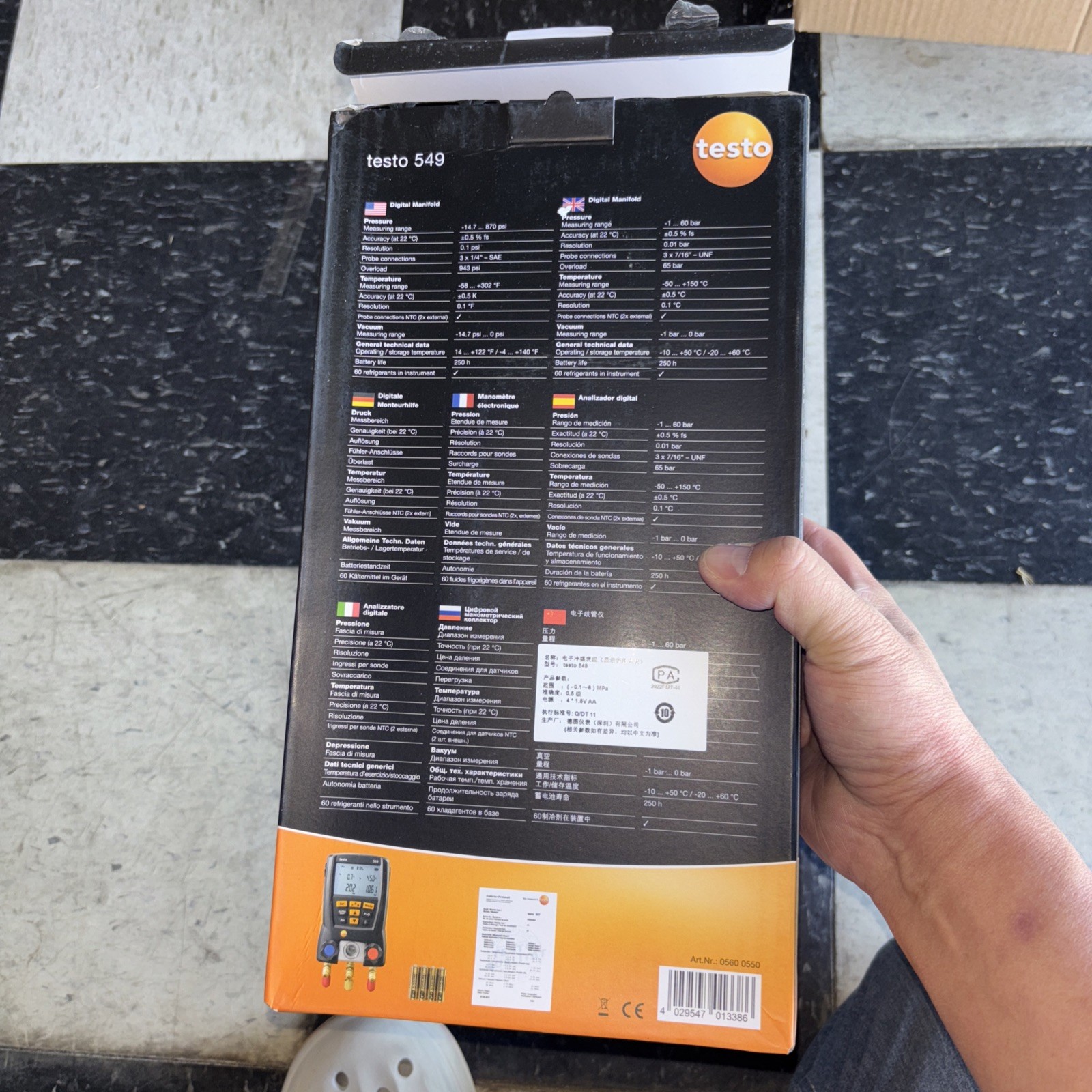 Testo 549 Digital Manifold – HVAC/R Refrigeration Gauge New