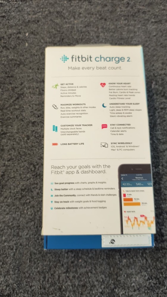 Fitbit Charge 2 Activity Tracker - Black - Used , J3