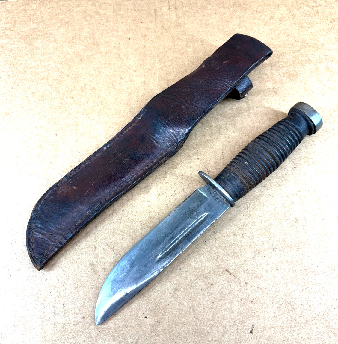 Vintage WWll Case XX 337-6" Q Quartermaster Combat Fighting Knife w Sheath LOOK