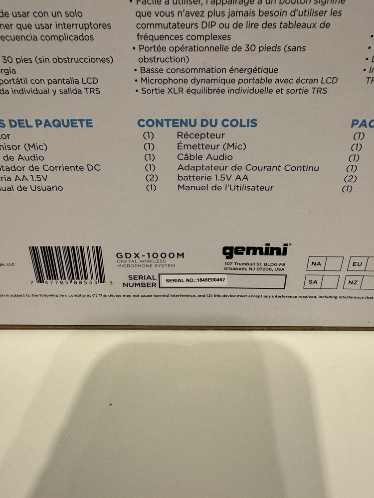 Gemini GDX-1000M Digital Wireless Microphone system