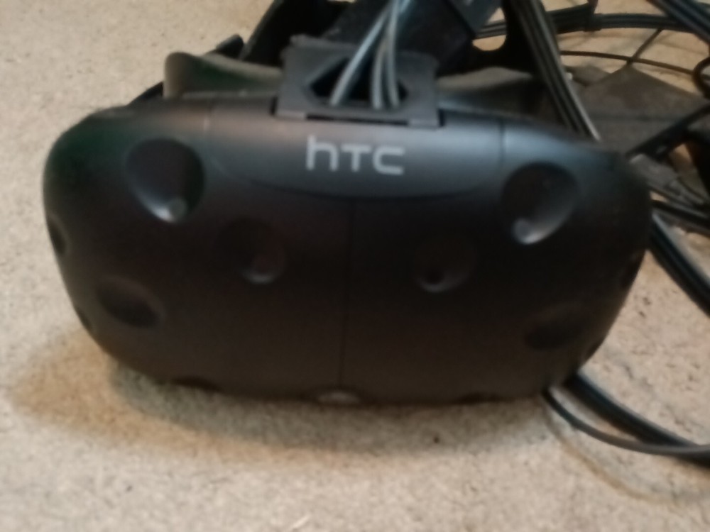 HTC Vive Virtual Reality Headset And Cords