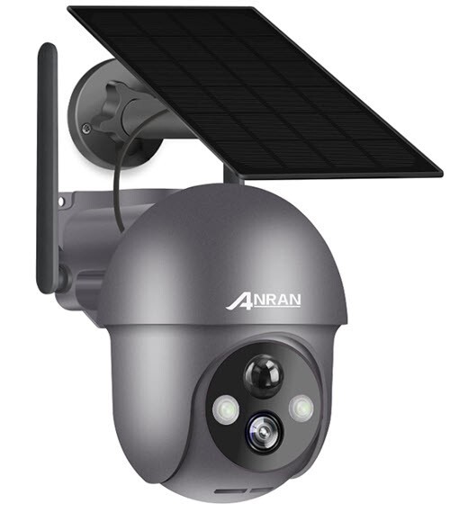 ANRAN Wireless Outdoor Security Camera, 2K Solar-Powered with 360° View