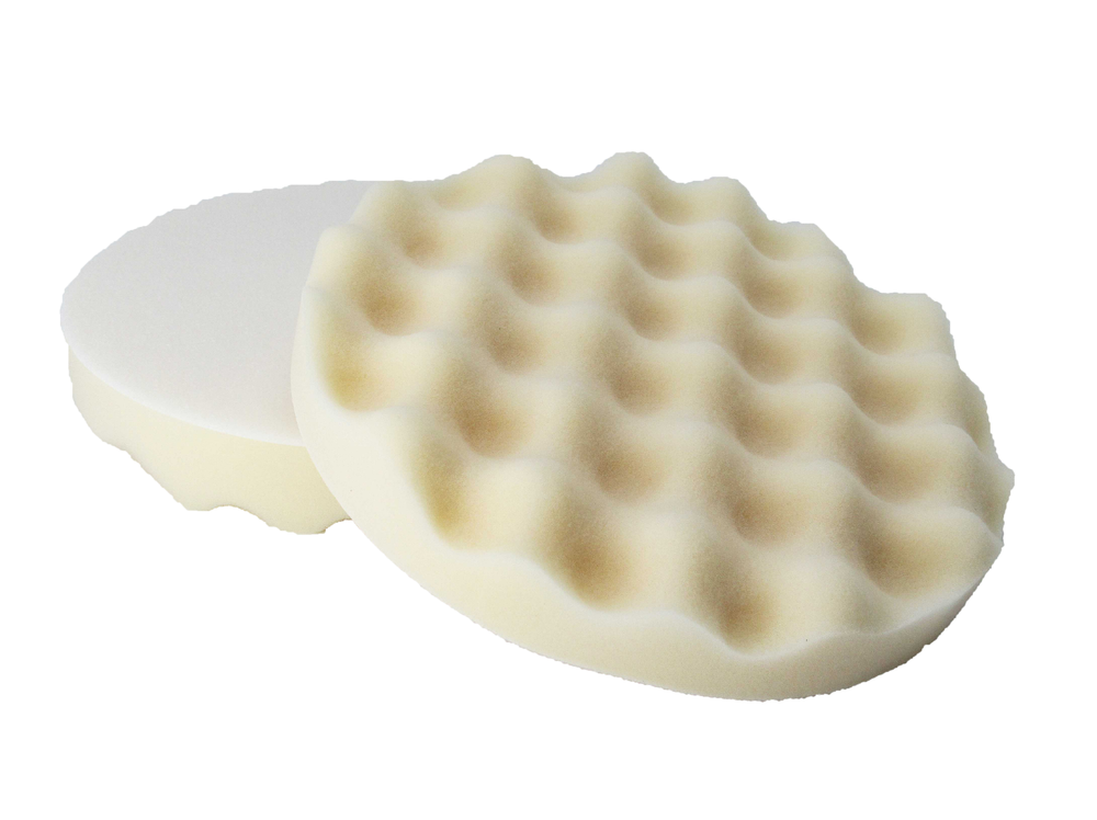 Pack of 2 8" WHITE Foam Hook & Loop Buffing Pad – Single Sided