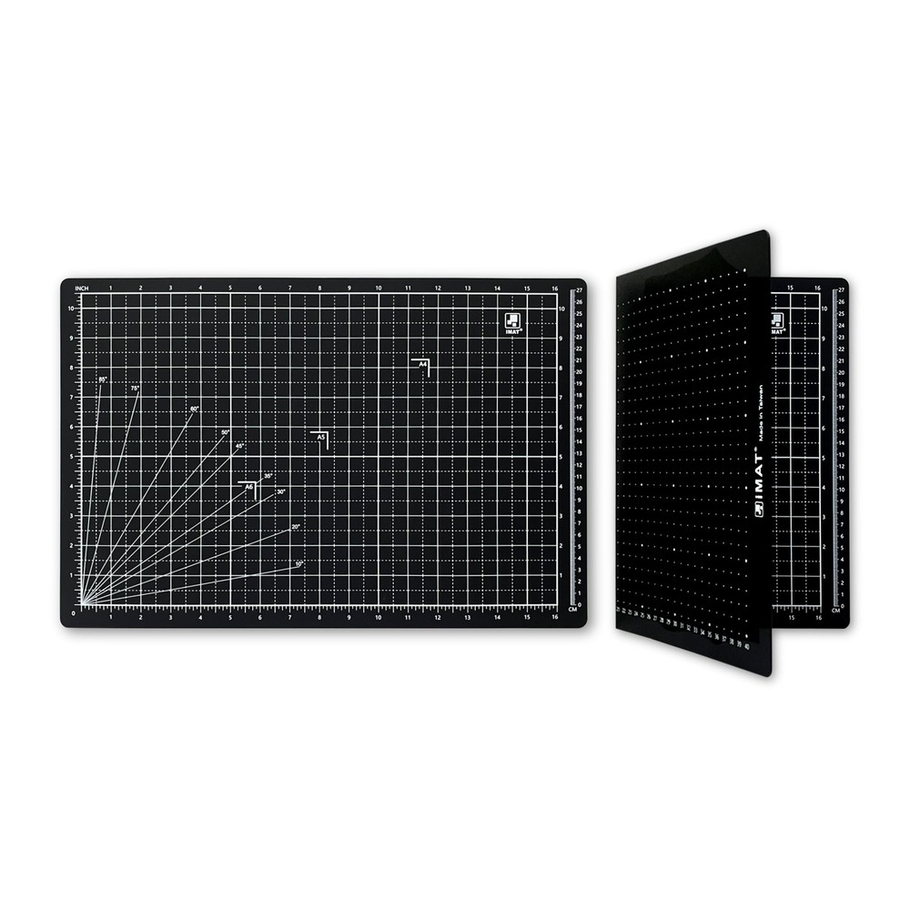 Flip Cutting Mat_Note A3 (inch version), 12"X18", Foldable, Front: Inch grid,...