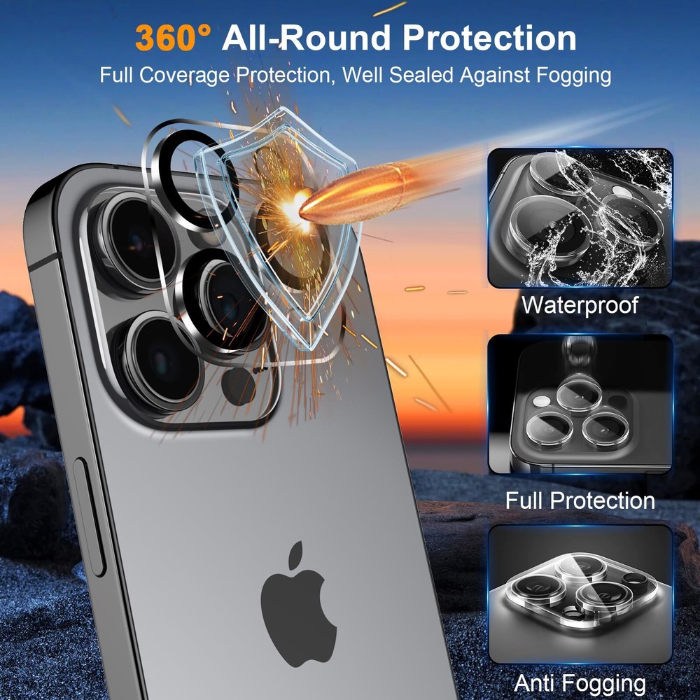 Protector de pantalla 3+3 y protector de lente de cámara para iPhone 16 Pro Max