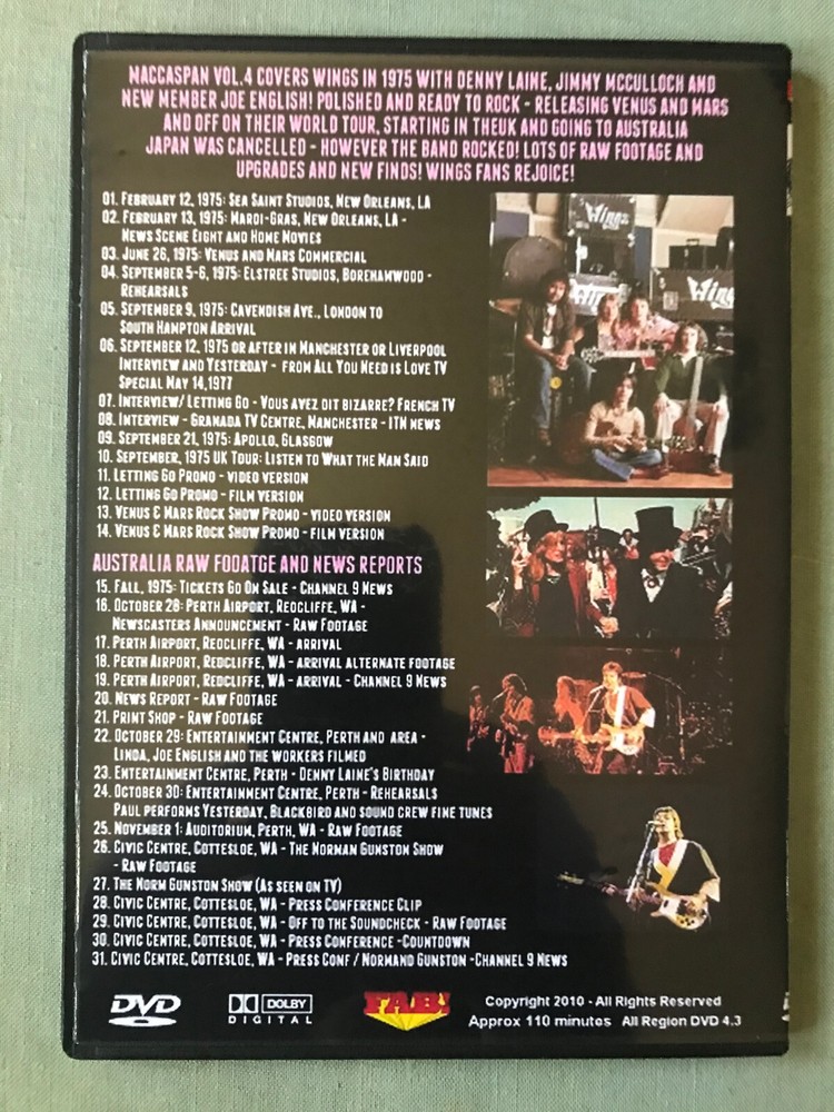 Paul McCartney - Macaspan Vol. 3 - Wings World 1975 DVD