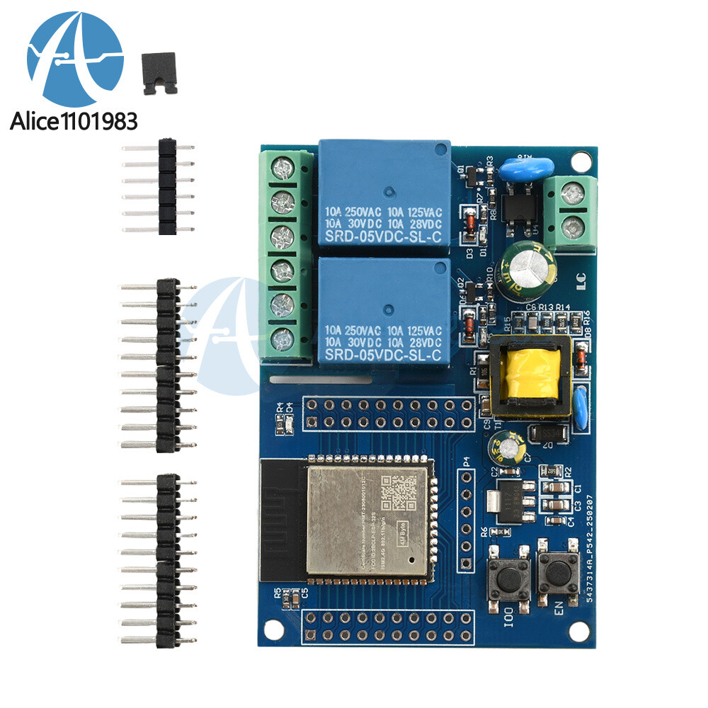 ESP32 WIFI Bluetooth 2 Channel Relay Module ESP32 Secondary Development Board