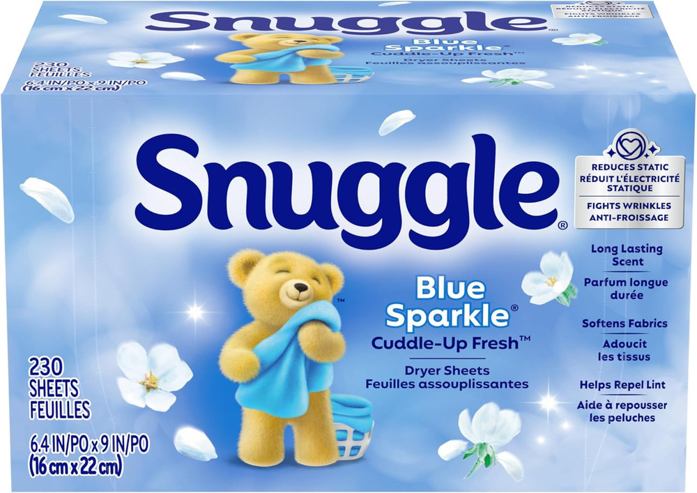Fabric Softener Dryer Sheets, Blue Sparkle, 230 Count