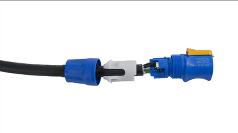 PowerCON Blue/Grey Extension Cable 12AWG, 15 ft