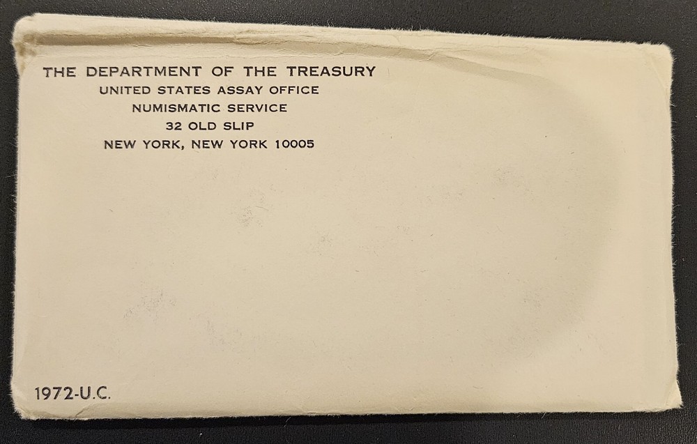 1972 U.S. Mint uncirculated coin set in original envelope