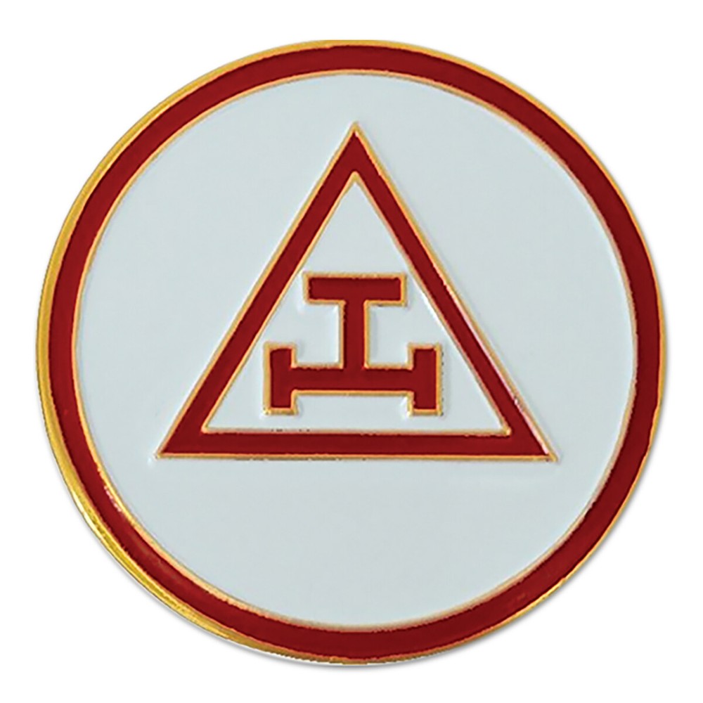 Royal Arch Round Masonic Auto Emblem - [Red & White][3'' Diameter]