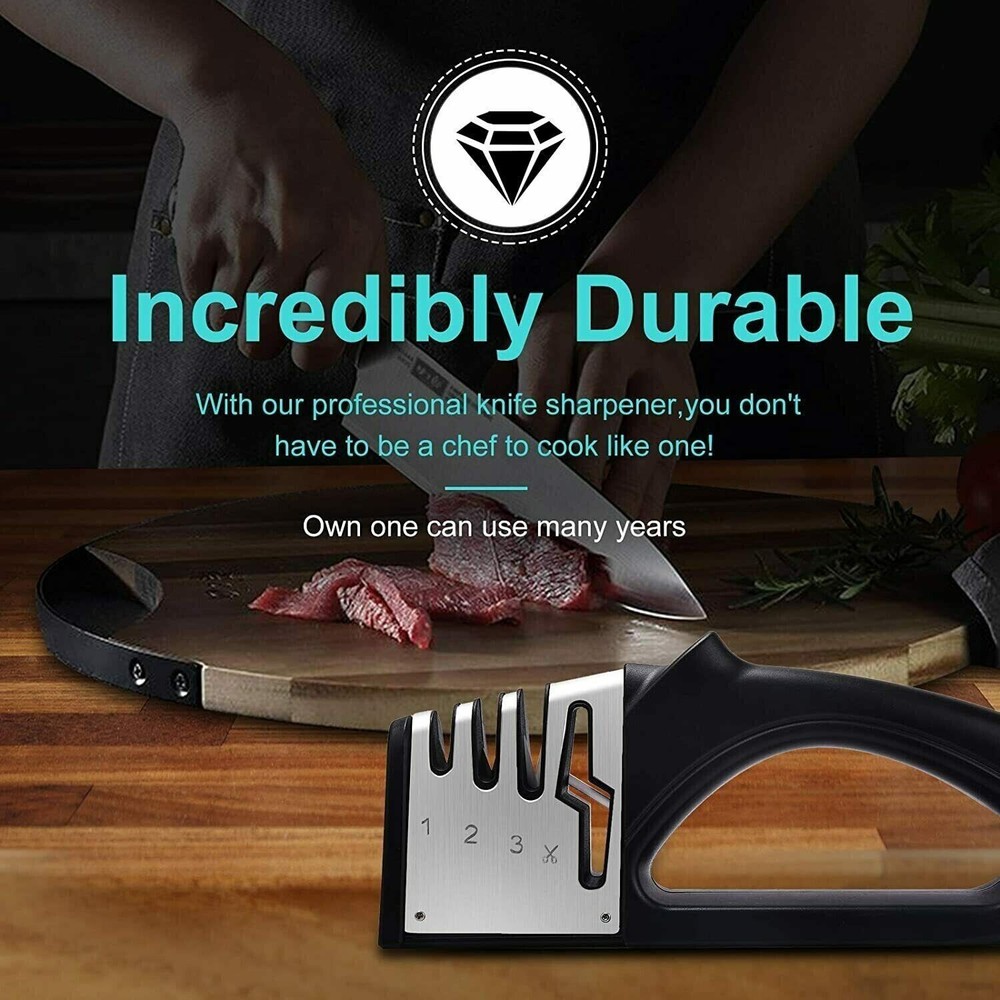 4 Way Knife Sharpener Professional Ceramic Tungsten Kitchen Sharpening System