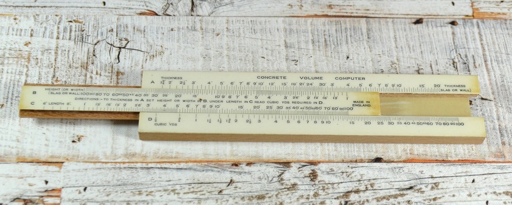 Vintage Concrete Volume Computer / Slide Rule Ready Mixed Concrete