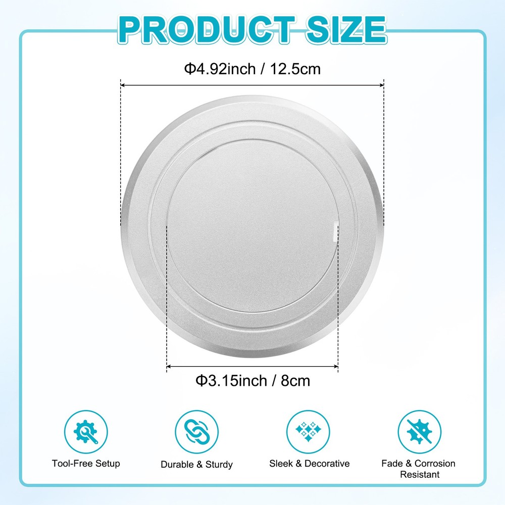 1-Pack Access Panel for Drywall, 3x3 Inch Round Plastic Removable [Silver Tone]