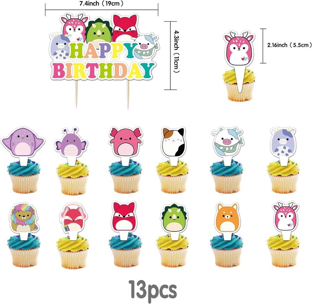 32 Piece Squishmellow Birthday Party Set With Balloons