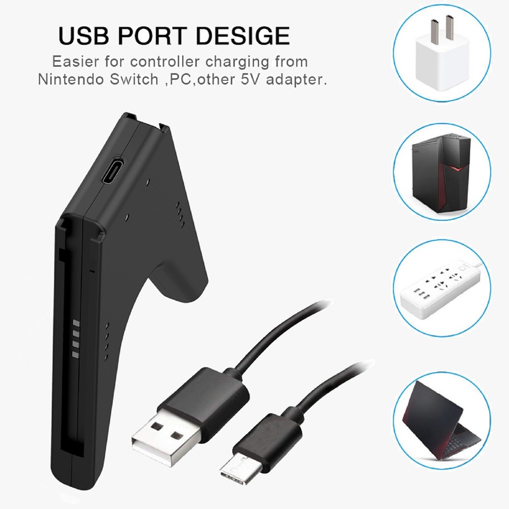 V Shape Charging Grip With Type-C Charging Cable For Switch NS JoyCon Controller