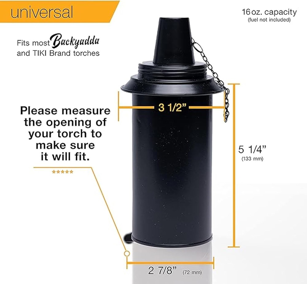 Torch Replacement Canisters (16 oz). Compatible with Tiki 6 Pack, Black