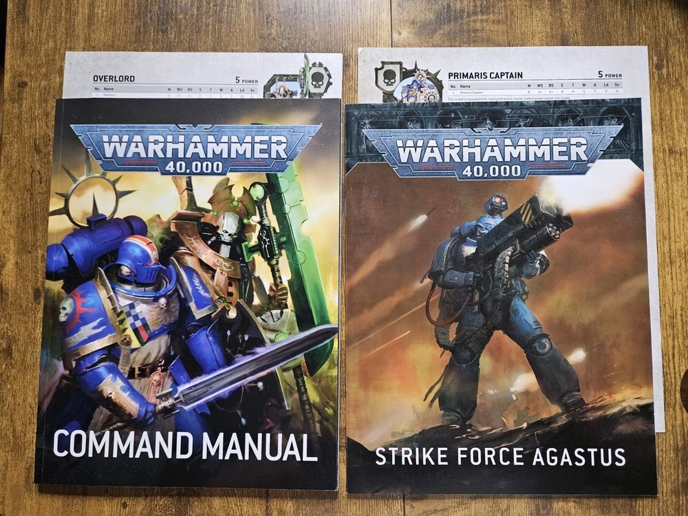 Command Manual & Strike Force Agastus Rulebooks Data Cards Warhammer 40K 9th Ed.
