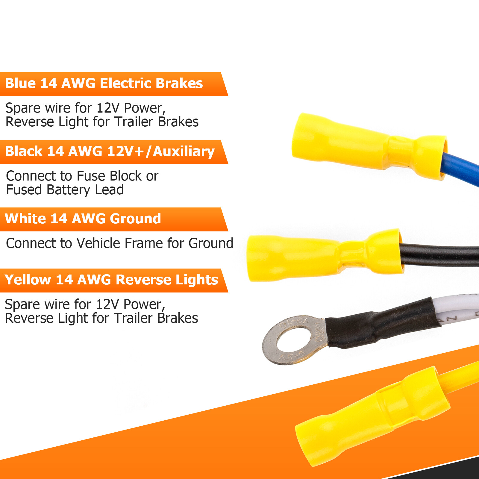 4-Way Flat to 7-Way RV Blade Trailer Wiring Adapter Connector Plug 7/4 Pin