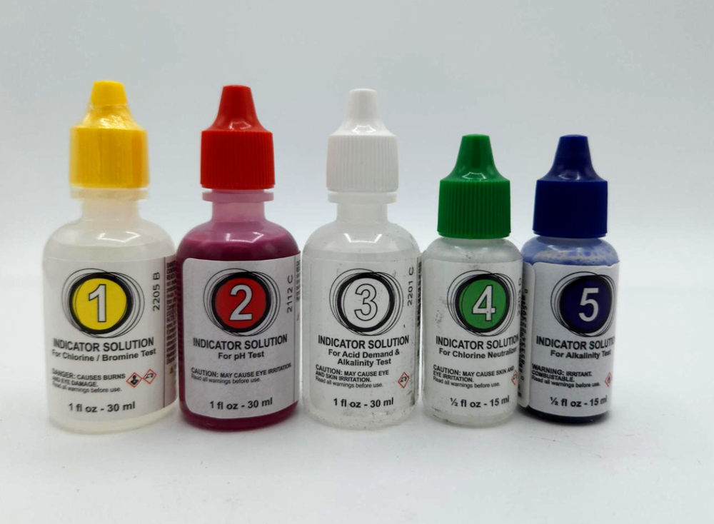 #1 - #5 POOLMASTER / POOLSTYLE TEST KIT REAGENTS **5 PACK! Full set!