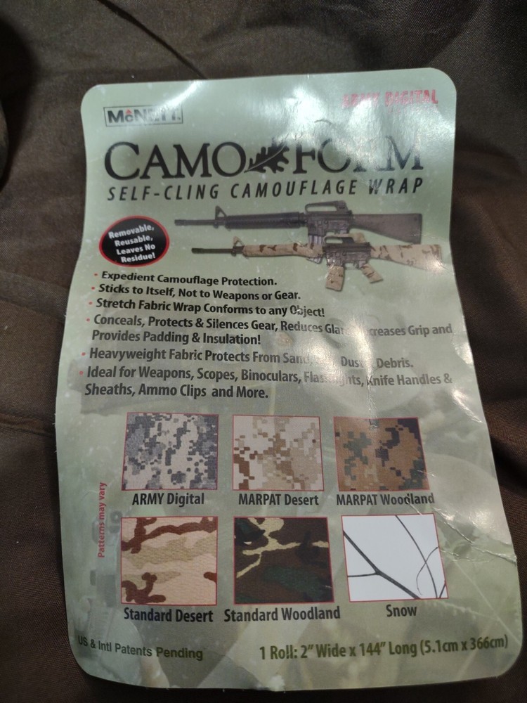 Camo-Form self cling camouflage wrap in Army Digital pattern